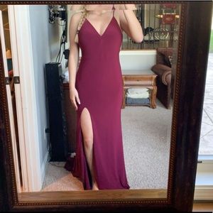 Dark plum Dear Moon prom dress